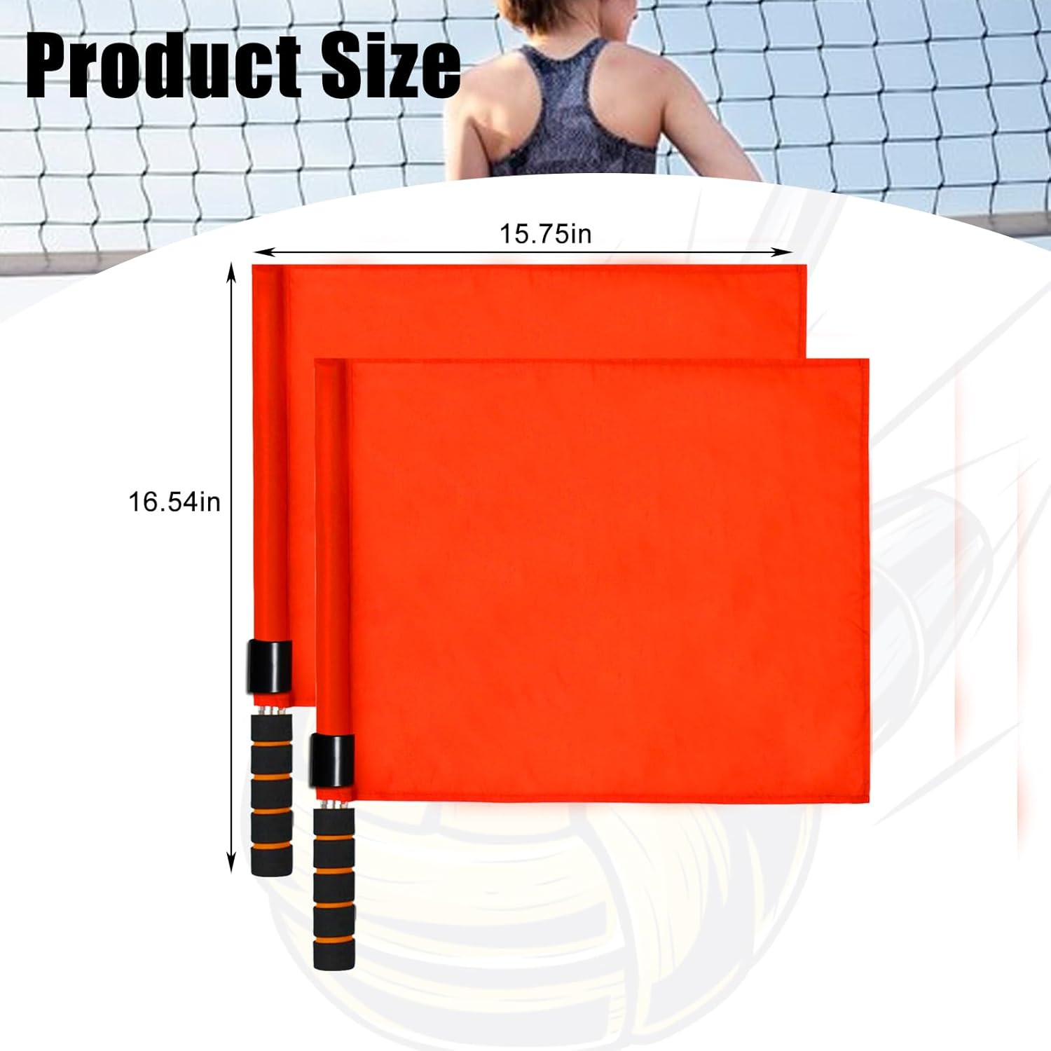 Volleyball Flags Line Judge, 2PCS Referee Flags Volleyball Lightweight Referee E