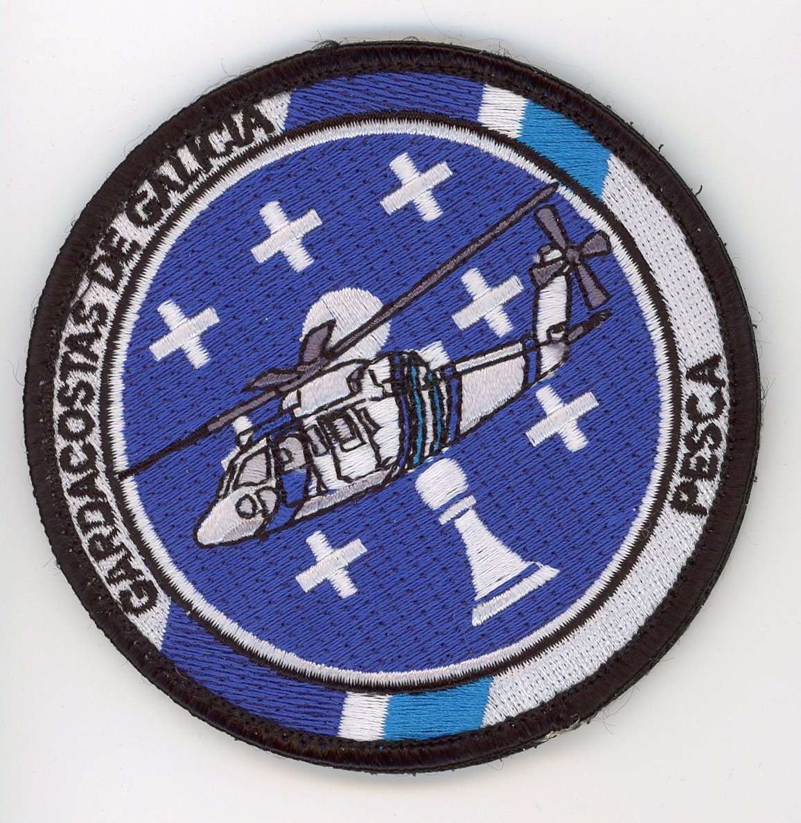 PATCH SPAIN HELICOPTER GALICIA COSAT GUARD FISHING VEL BACK PARCHE