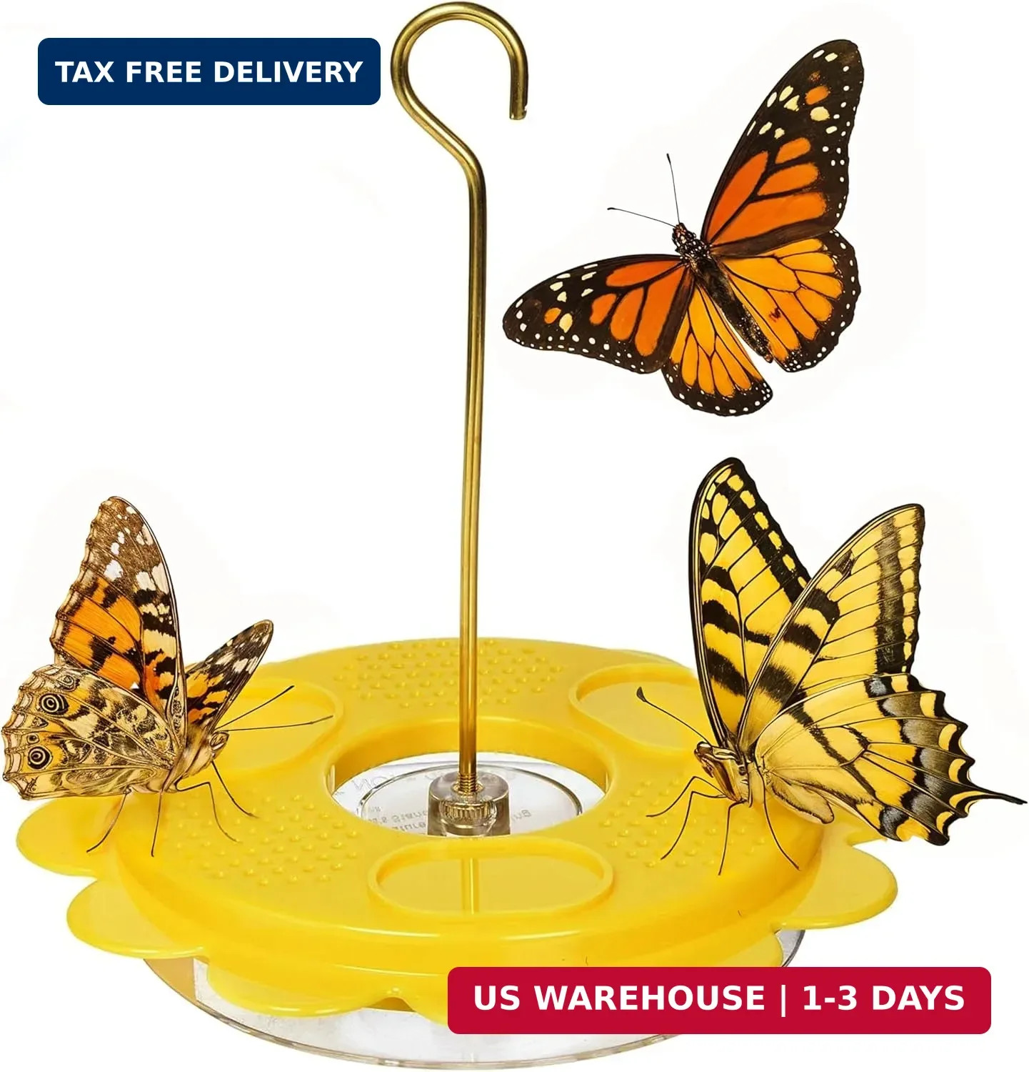 Flutterby Butterfly Feeder - Outdoor Feeder with 12 oz. Nectar Capa