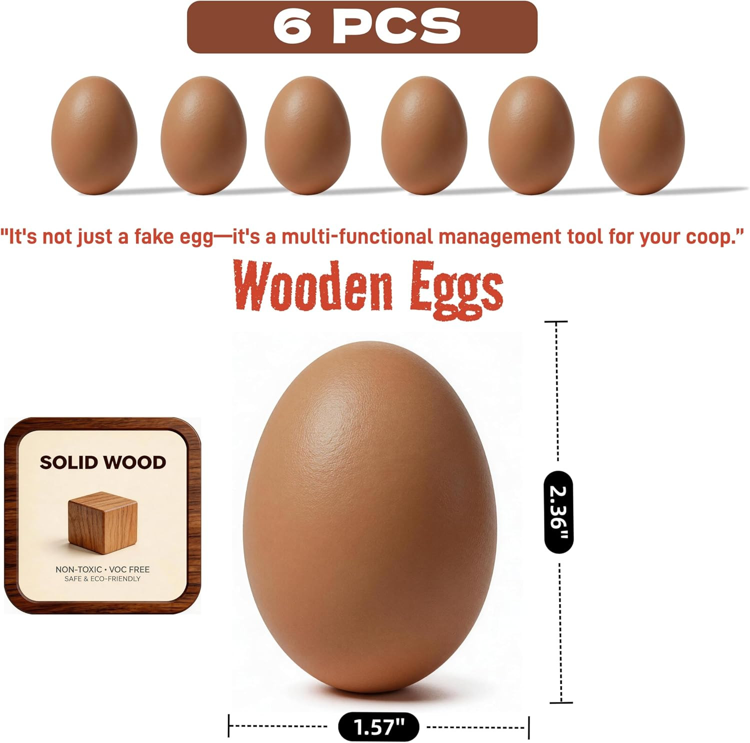 Wooden Eggs Nest Eggs Fake Eggs Dummy Eggs Guide Egg-Laying - Tools,Correcting E