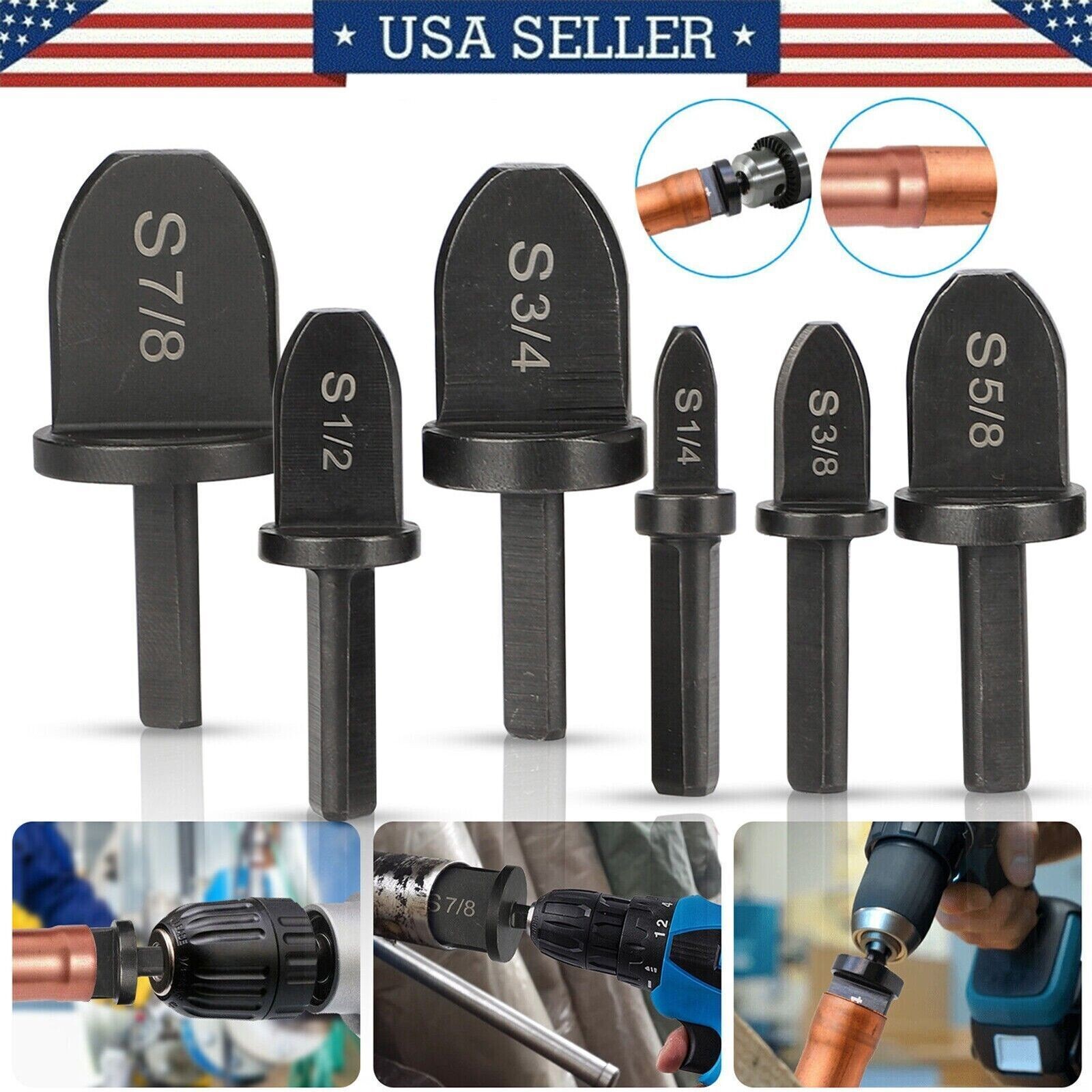 6-Piece Copper Pipe Expander and Swaging Tool Set for HVAC Projects