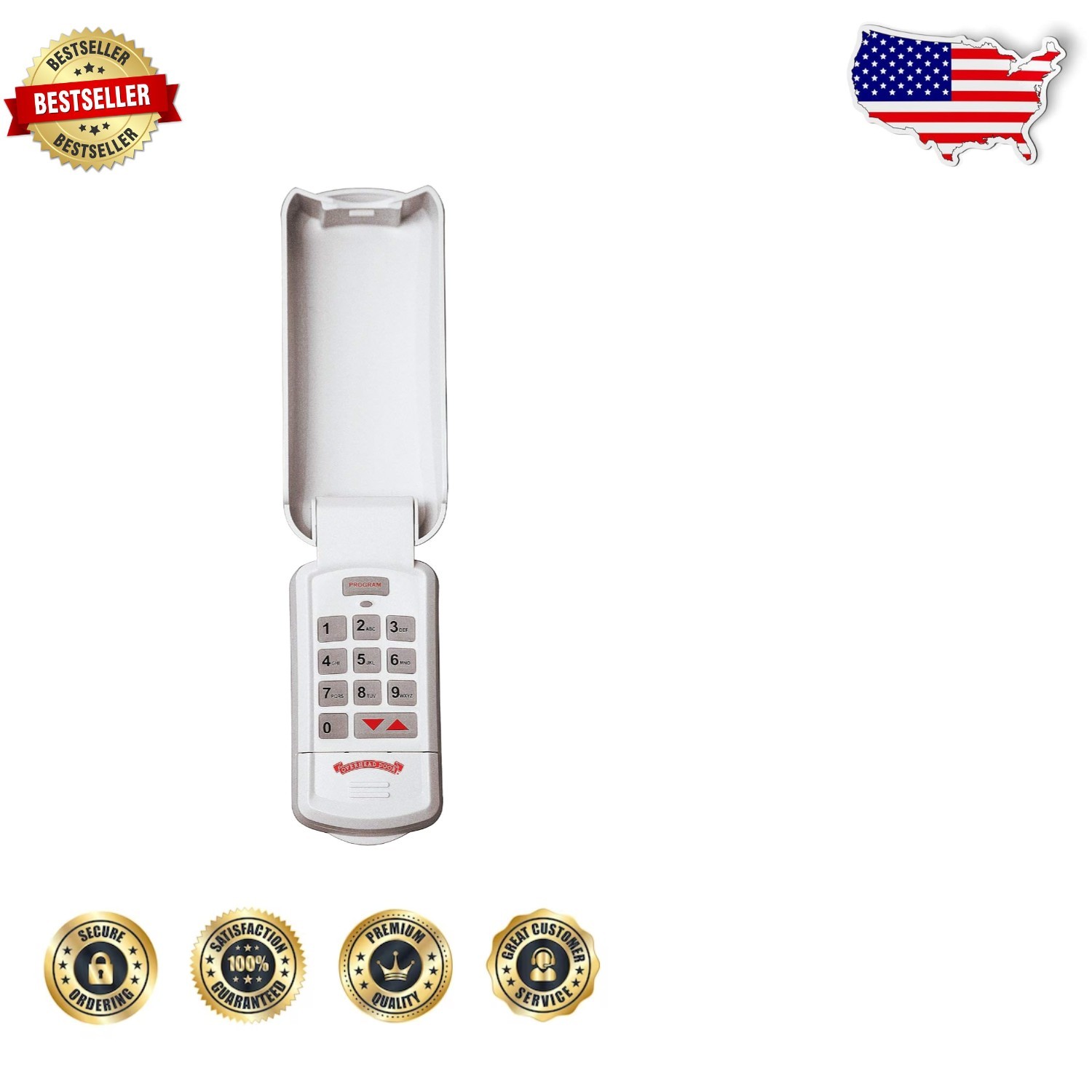 Wireless Garage Keypad Backlit Weather-Resistant 3-Opener CodeDodger