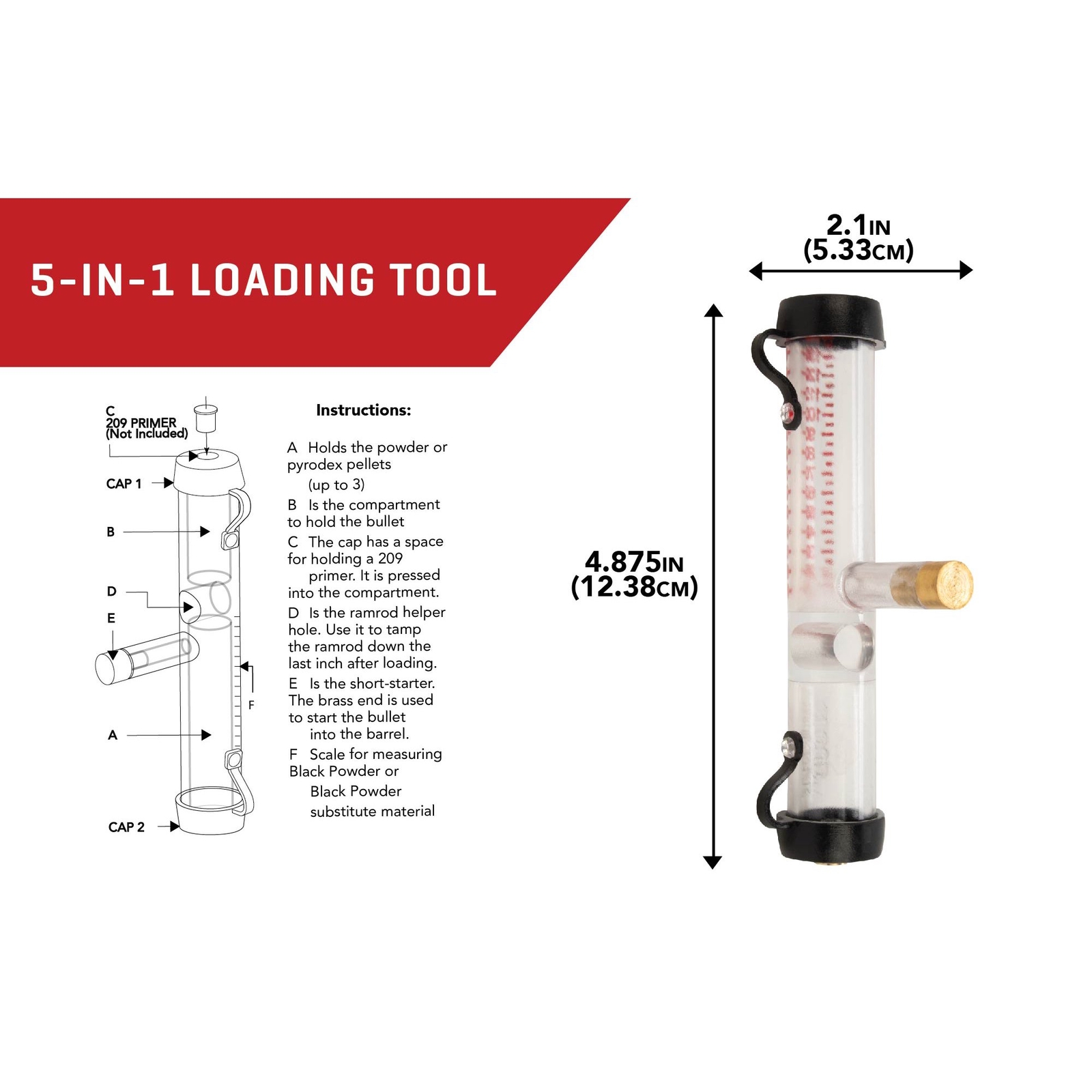 Thunder Cloud Allen Company Thunder Cloud 5-in-1 Black Powder Loading Tool