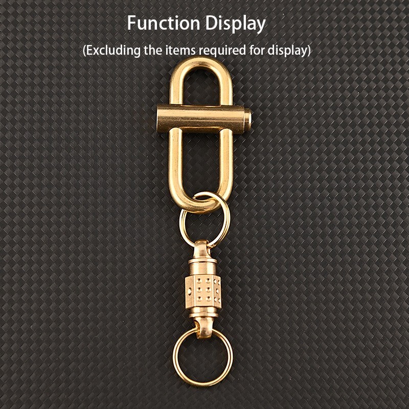 Removed Or Installed Brass Quick Release Hanging Buckle Car Keychain Key Ring