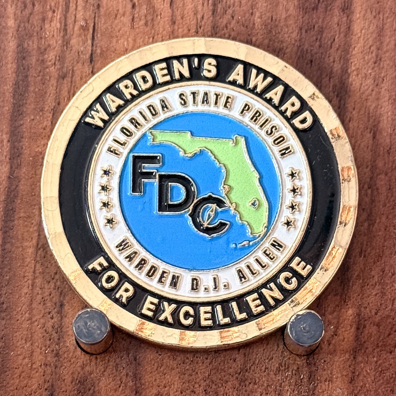 FDCC Florida Prison Warden Allen Award Challenge Coin  1#45