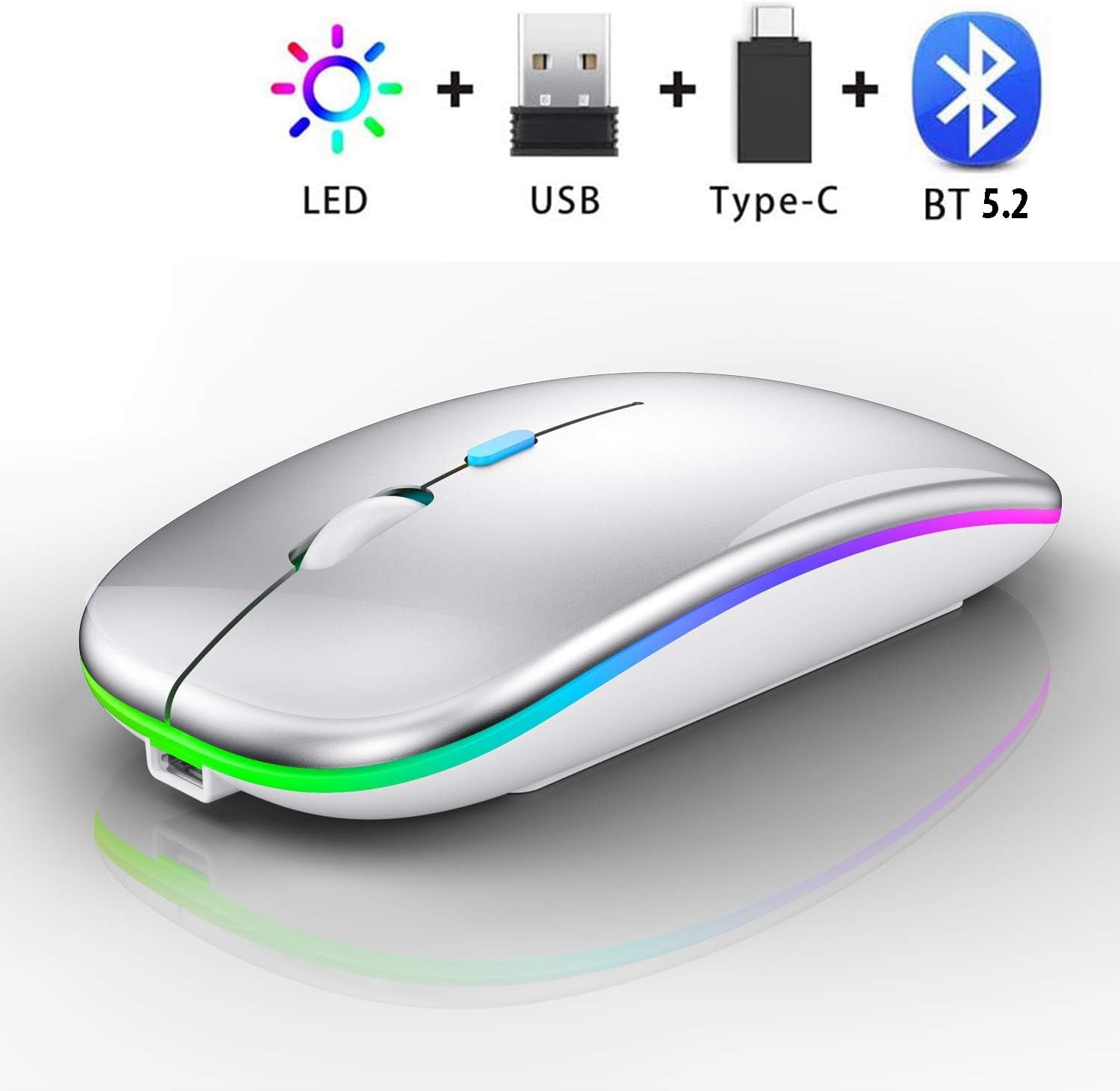 Wireless Bluetooth Mouse for MacBook Air/Mac/Pro/Laptop/Computer/PC,Rechargeable