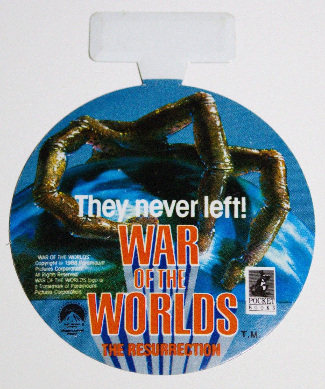 War of the Worlds The Resurrection TV Show Promo 3" Round Metal Pin 1988 UNUSED