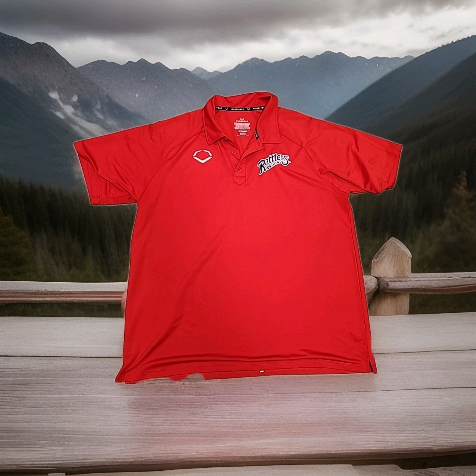Texas Rattlers Logo Red Baseball Lightweight Polo Shirt Mens XL