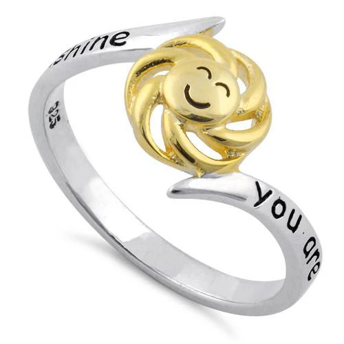 925 Sterling Silver "You Are My Sunshine, My Only Sunshine" Ring