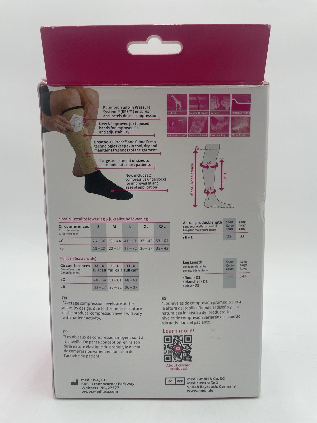 Beige L 25-32 cm Ankle Long Juxtalite Lower Leg System Designed for Compression