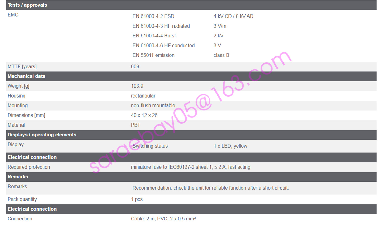IFM IN0081 Inductive Sensor 20...250 AC/DC New ✦KD