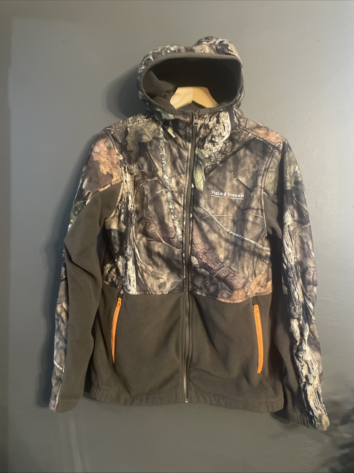 Boy Field & Stream Camo Fleece Jacket Youth XL Hooded Outdoor Hunting Fishing