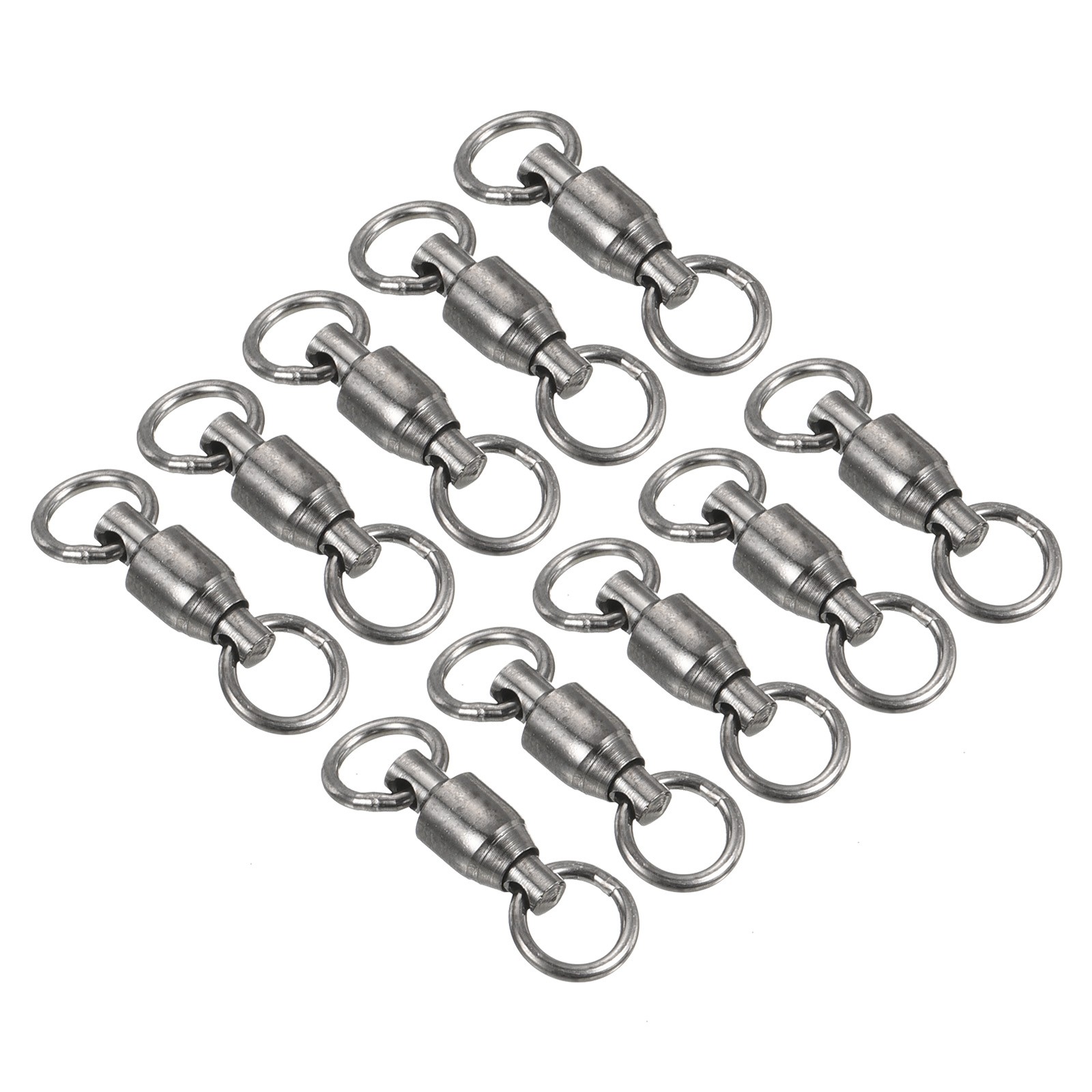 Ball Bearing Swivel, 10Pcs 50lb Carbon Steel Rolling Fishing Tackle, Black10