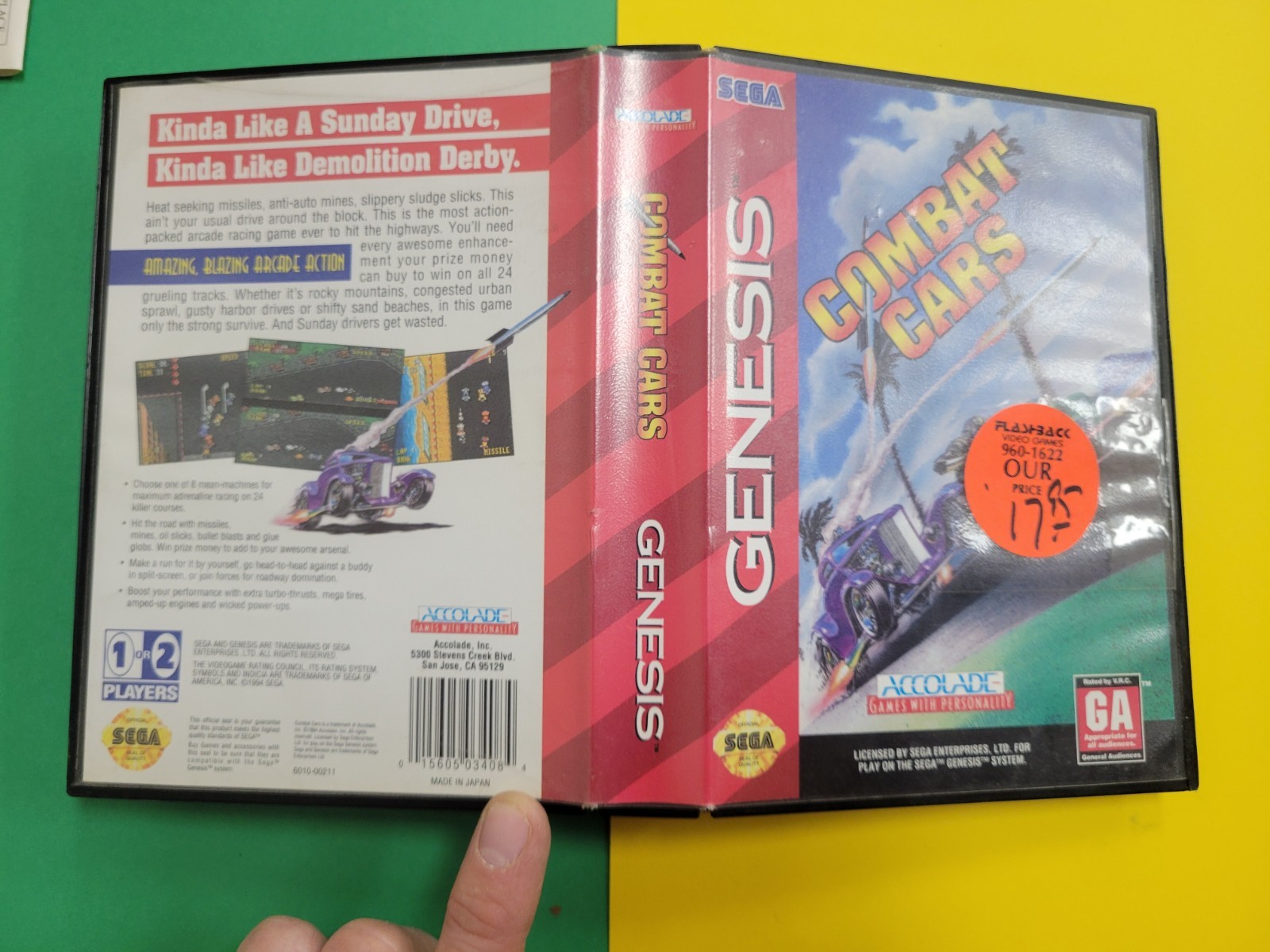 Combat Cars (Sega Genesis, 1994) Case Only