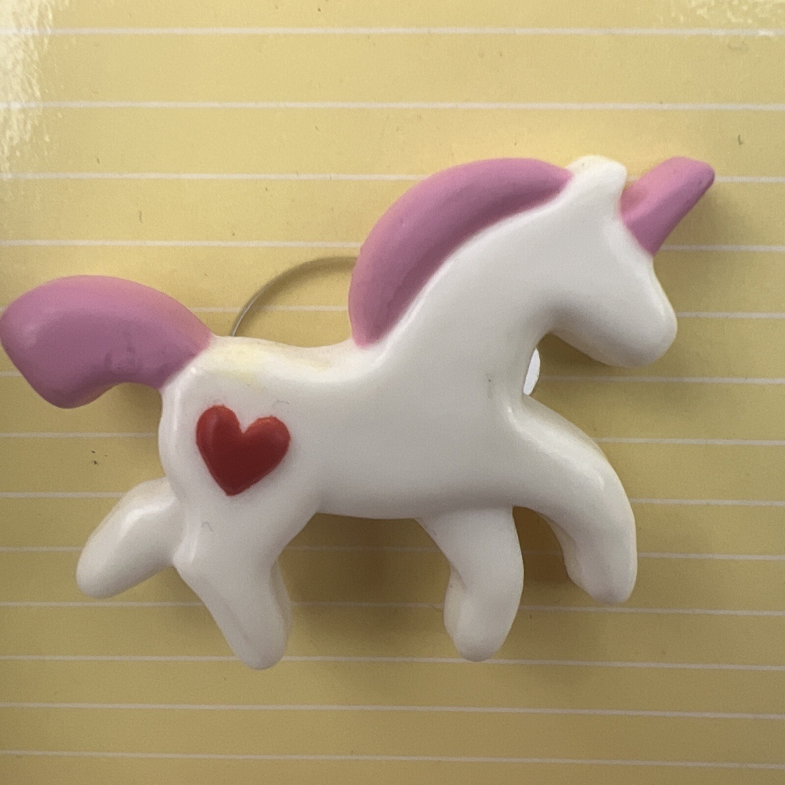 Valentine’s Lapel Pin Unicorn VTG 1986 Hallmark Hiney Heart Pink Pony Jump Love