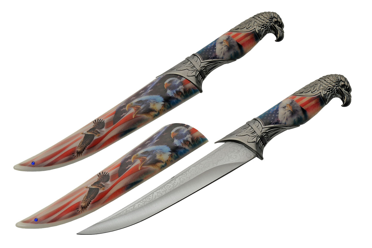 NEW Fixed-Blade Knife Rite Edge USA American Flag Bald Eagle Dagger