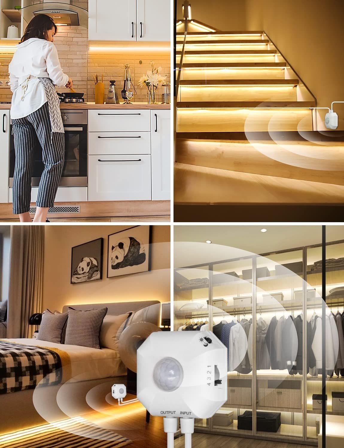 Motion Sensor Light Indoor Under Bed Lights Under Cabinet Lights, Motion Activat