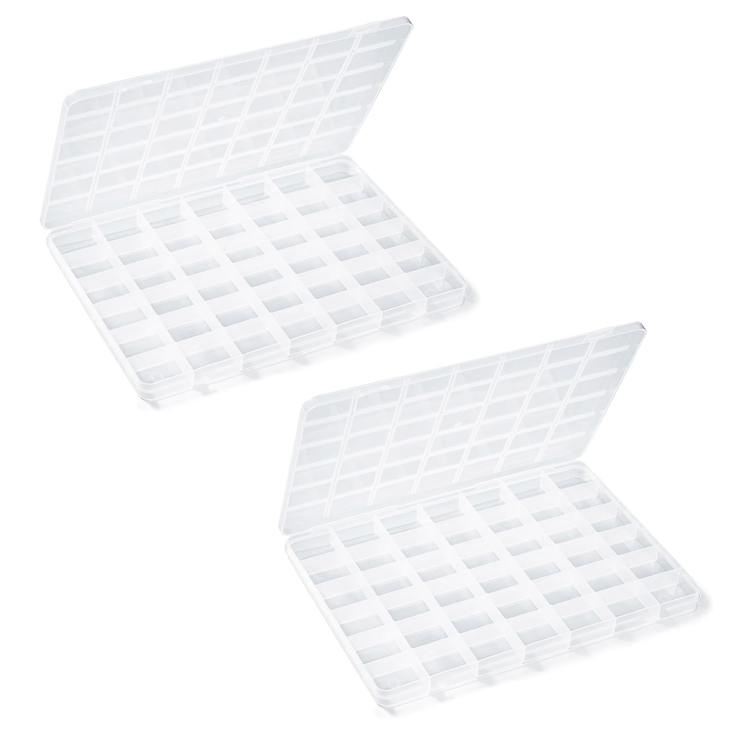 Secmity 2pcs 42 Grids Plastic Bead Organizer Beads 9.2*6.5*0.7 inches(2 Pack)