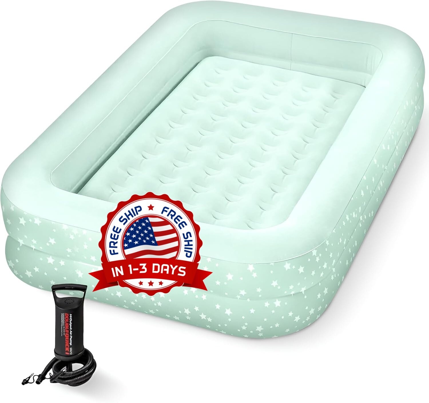 Cama inflable para niños, cama de viaje para niños pequeños con laterales NEW US