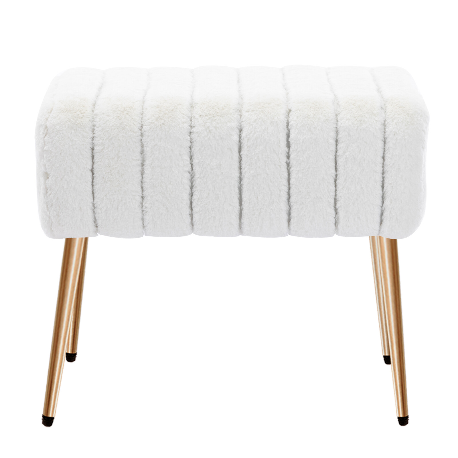 Duhome Modern Ottoman Bench Faux FurTufted Footrest Vanity Makeup Stool