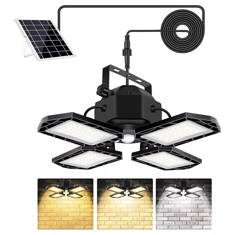 2 Pack Solar Pendant Light Outdoor Indoor Solar Powered Motion Sensor Shed Light