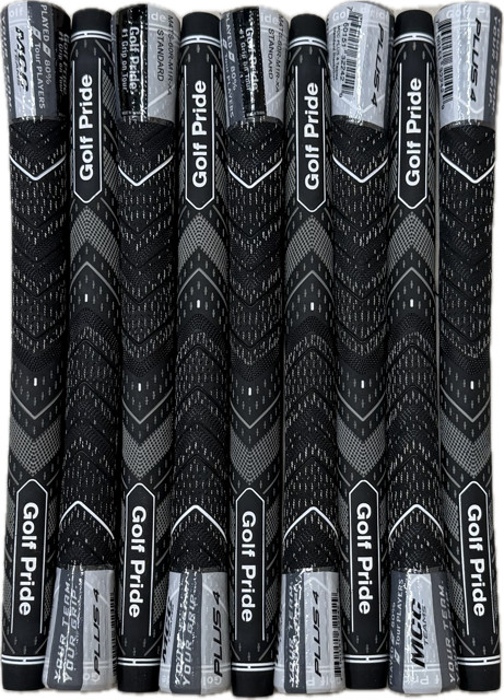 Golf Pride MCC Plus 4 Teams Golf Grips - Std, Black/Gray (SET OF 9)