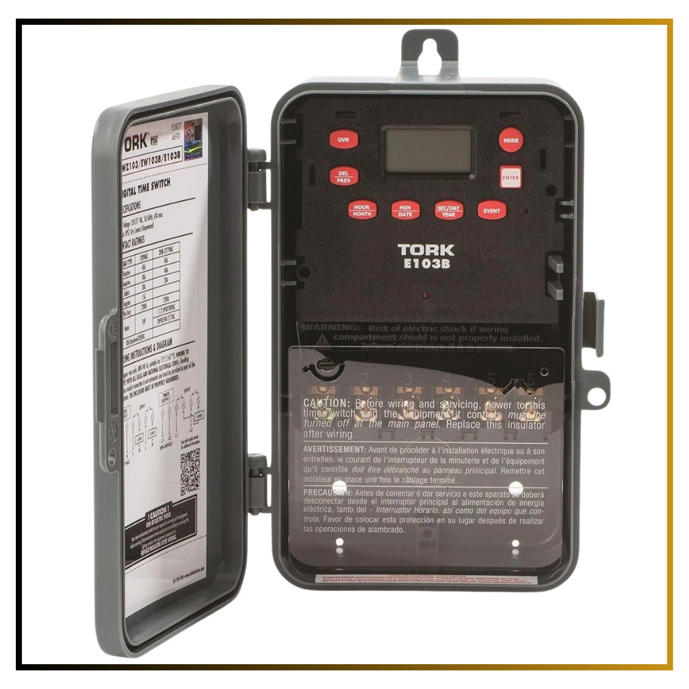 E103B NSI 24hr Time Switch 120-277VAC DPST Dry Contact 1-Channel Control Timer