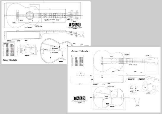 Ukulele Plans set of 2 - Concert & Tenor