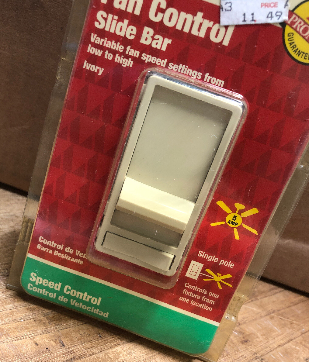 New Ace Fan Control Slide Bar Single Pole (Ivory) 3248697.
