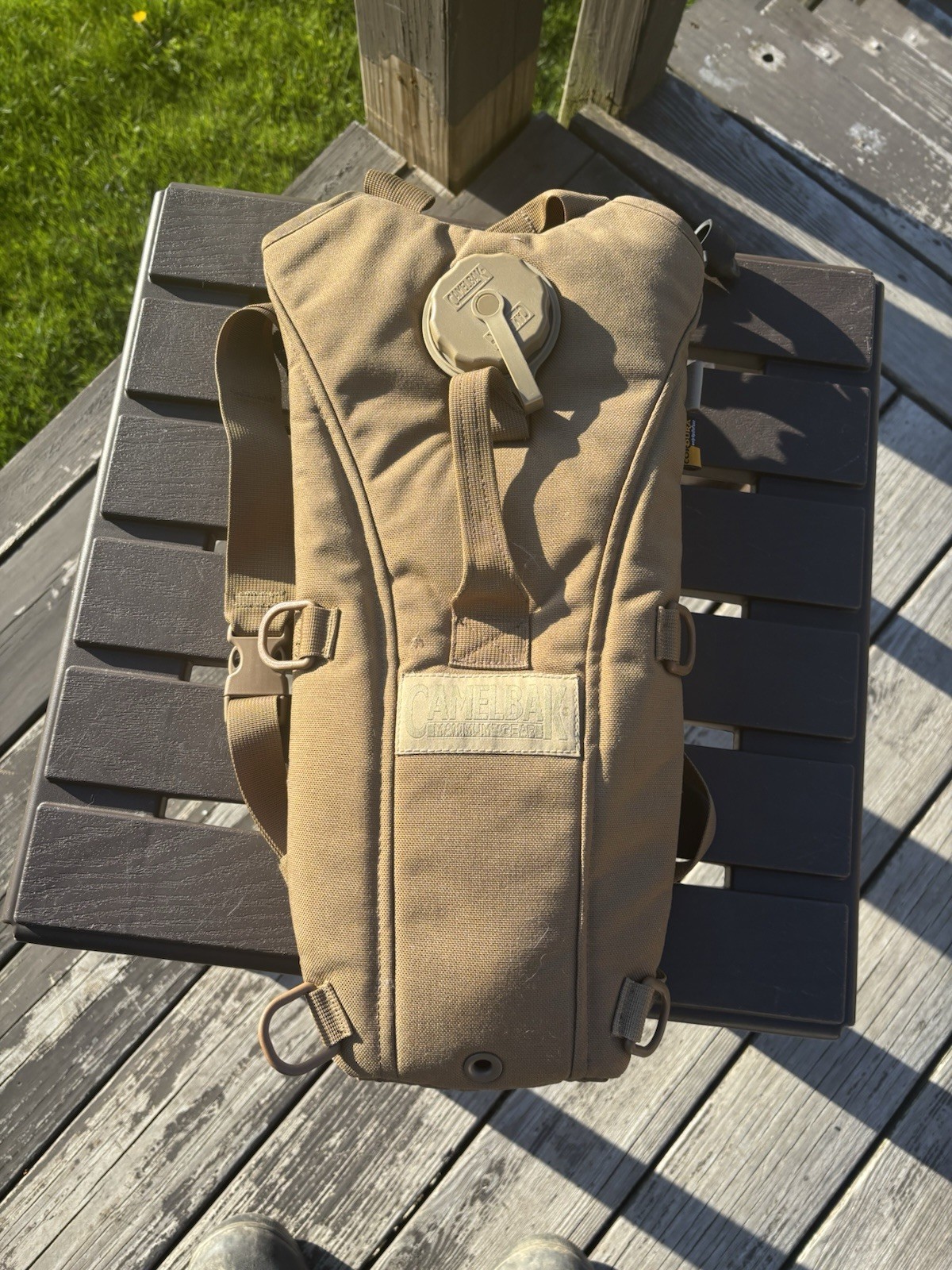 CamelBak Maximum Gear Tan Nylon Hydration Pack Backpack, Adjustable Straps