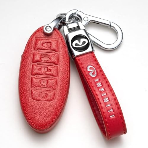 Car Key Fob Case,for Infiniti JX35 Q50 Q60 QX56 QX60 QX80 Key Fob Case B Red