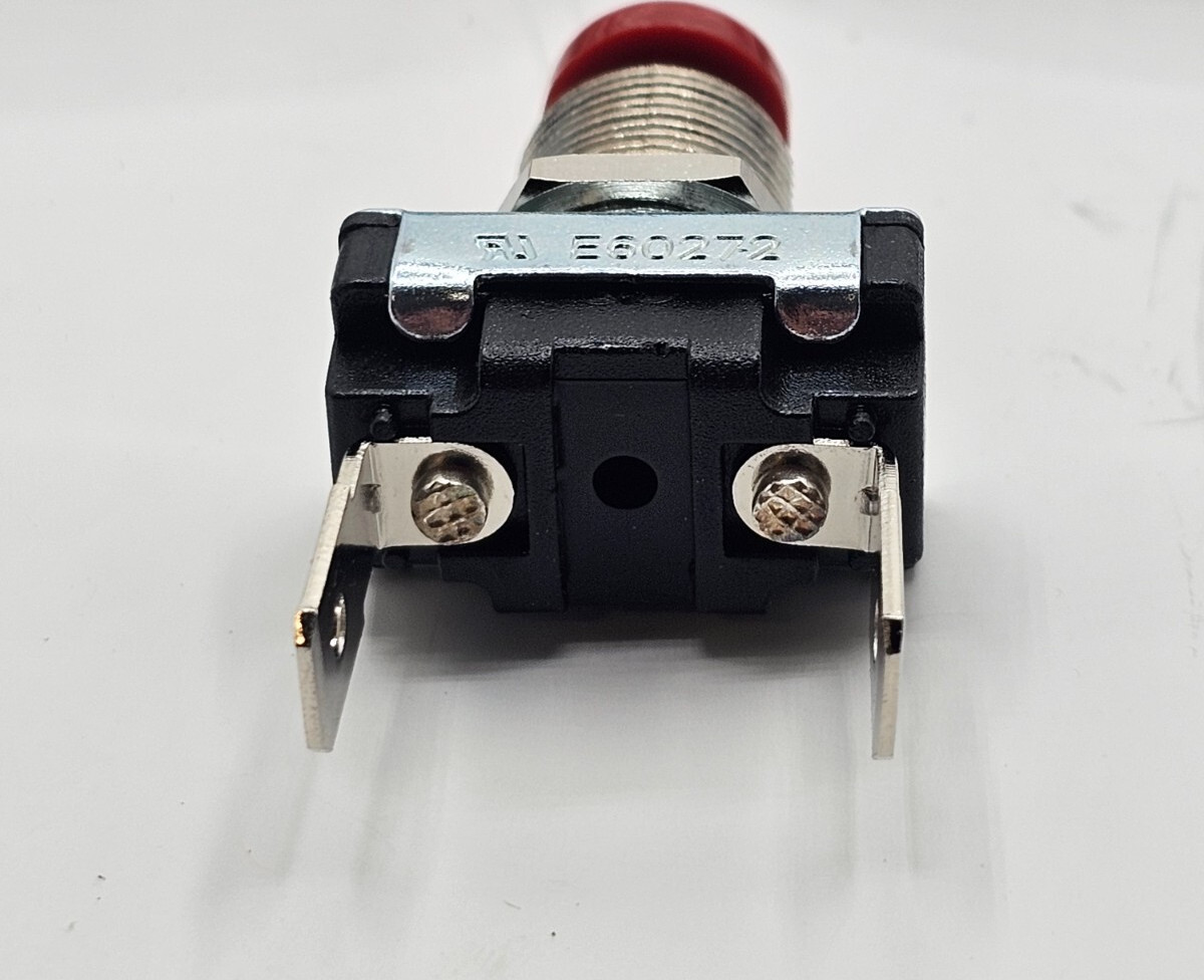 (QTY 2) E60272 Push Button Switch Red / 2 Lead Contact