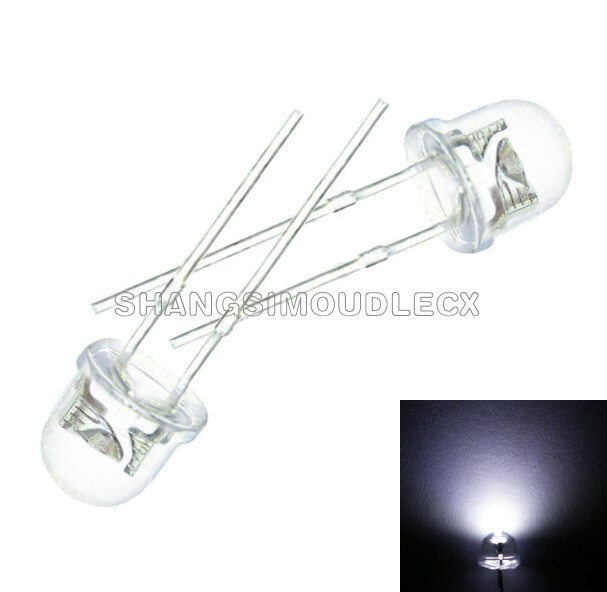 100pcs F5 5mm White Straw Hat Superbright LED Light LED Lamp NEW