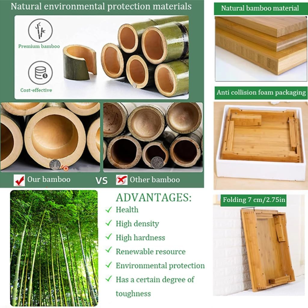 Folding Table, Japanese-Style Household Square Bamboo Tables, Computer Table, De