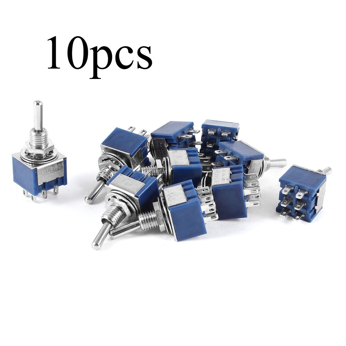 10 pcs AC 3A 250V 6A 125V DPDT 3 Position ON/Off/ON Latching Toggle Switches