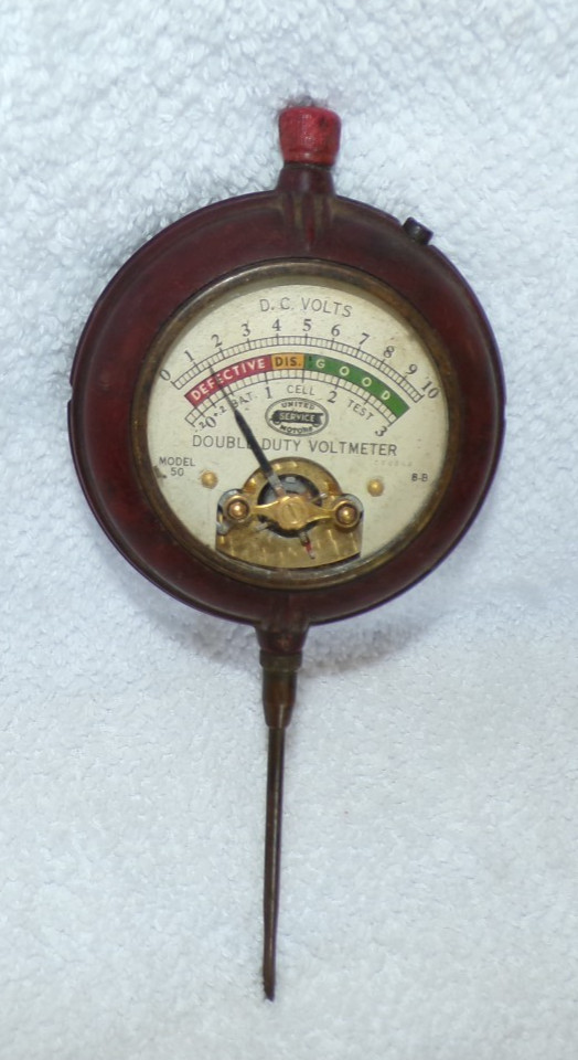 Vintage United Service Motors "Double Duty Voltmeter" Model 50 - Untested