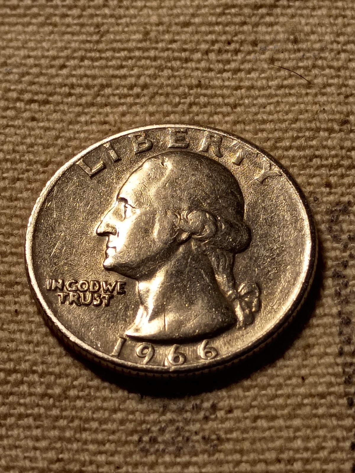 1965 P Washington Quarter Struck Thru Grease Die Breaks