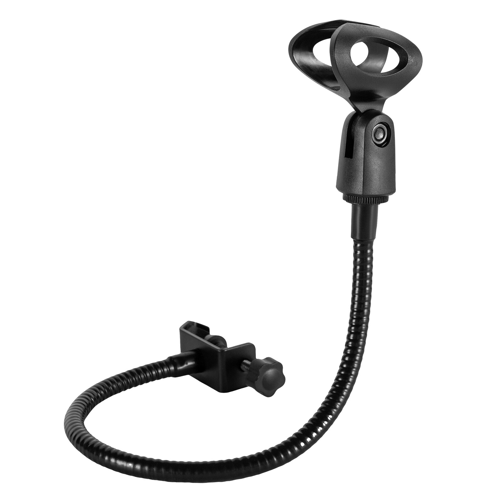 Adjustable Microphone Stand Black with Desk Clamp for Radio Broadcasting