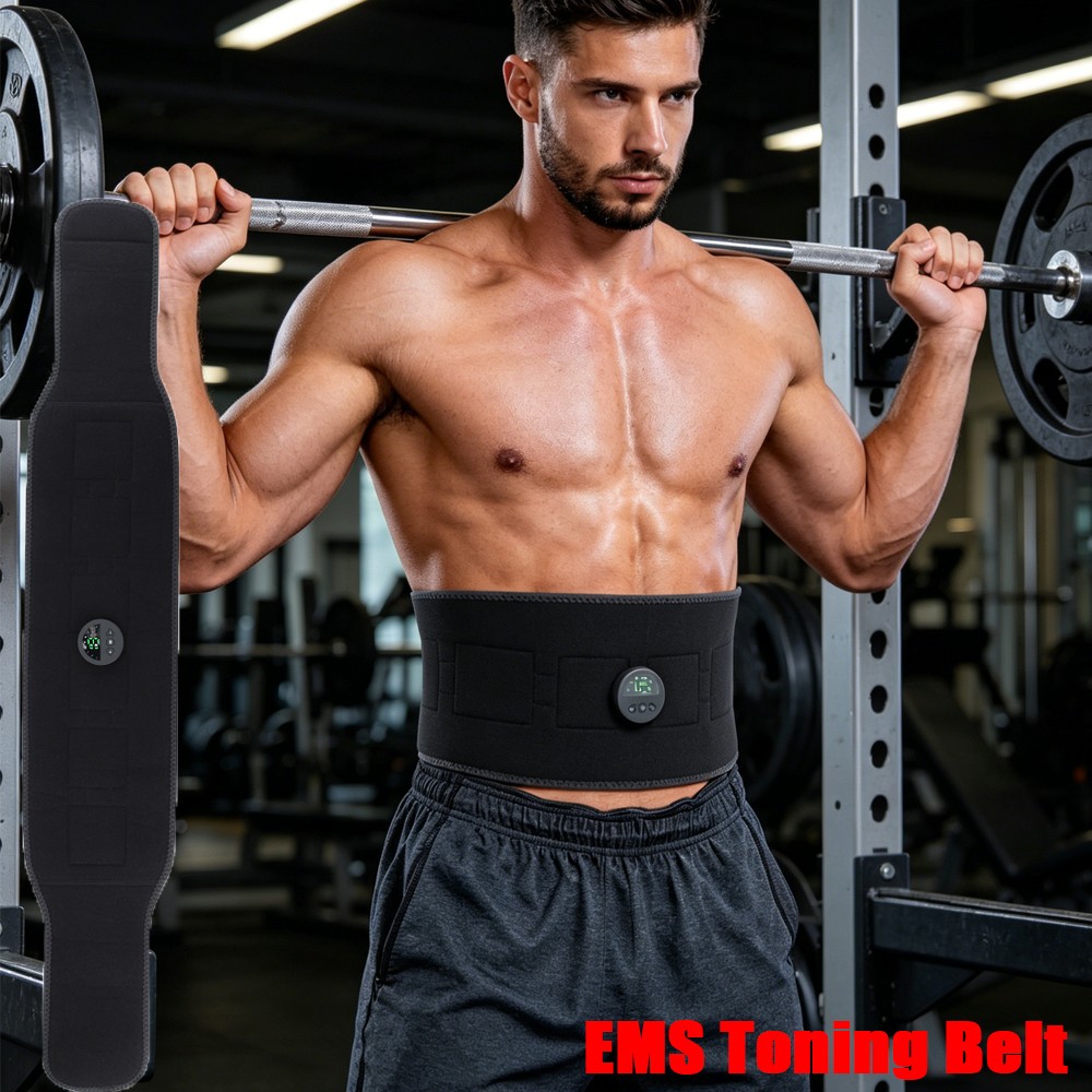 Rechargeable EMS Abdominal Muscle Toning Belt Muscle Trainer Electric Toner Belt