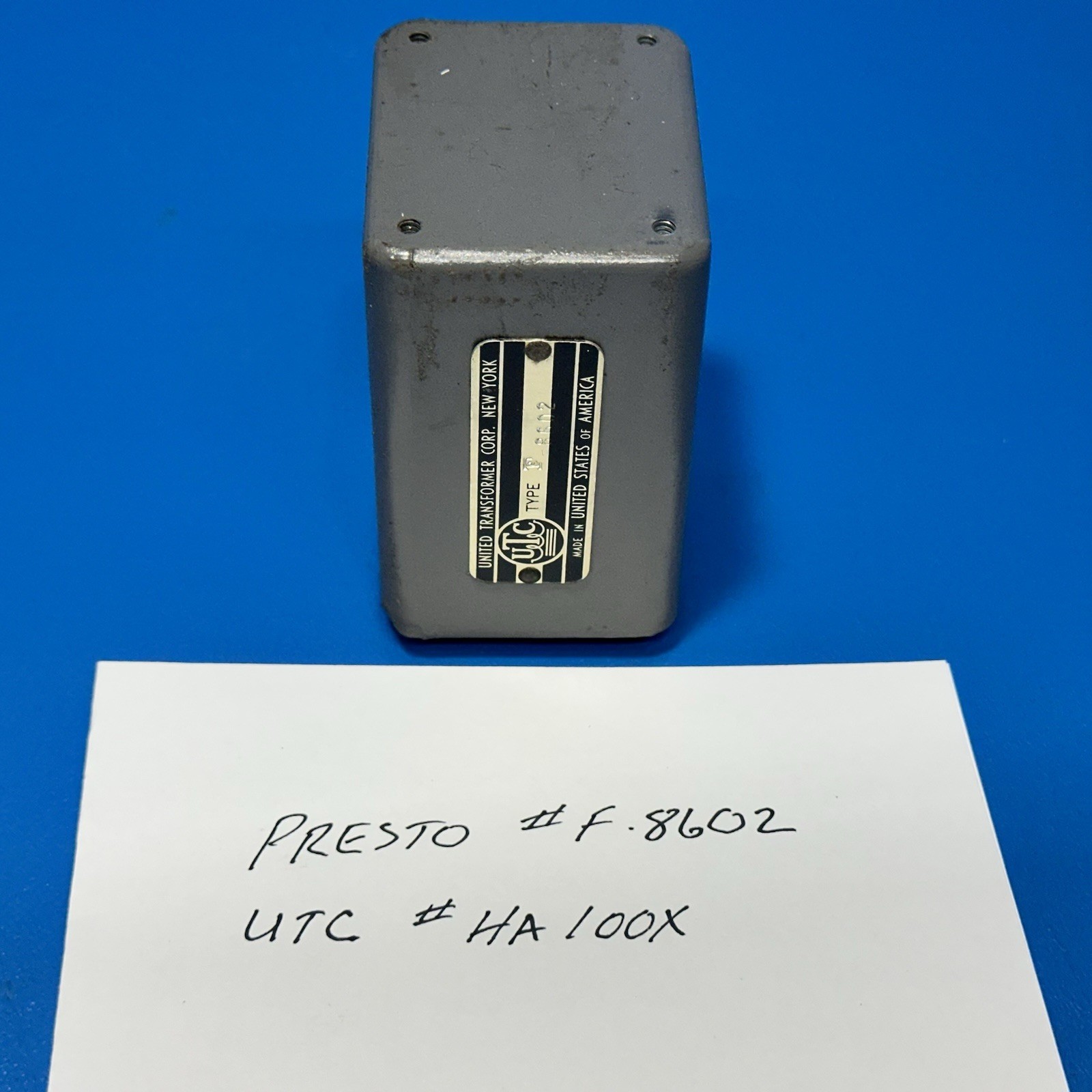PRESTO F-8602 UTC HA100X HA-100X INPUT TRANSFORMER TUBE PREAMPLIFIER AMPEX