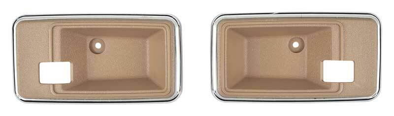 1975-81 FIREBIRD TRANS AM & CAMARO INTERIOR DOOR HANDLE BEZEL CUP SET CAMEL TAN