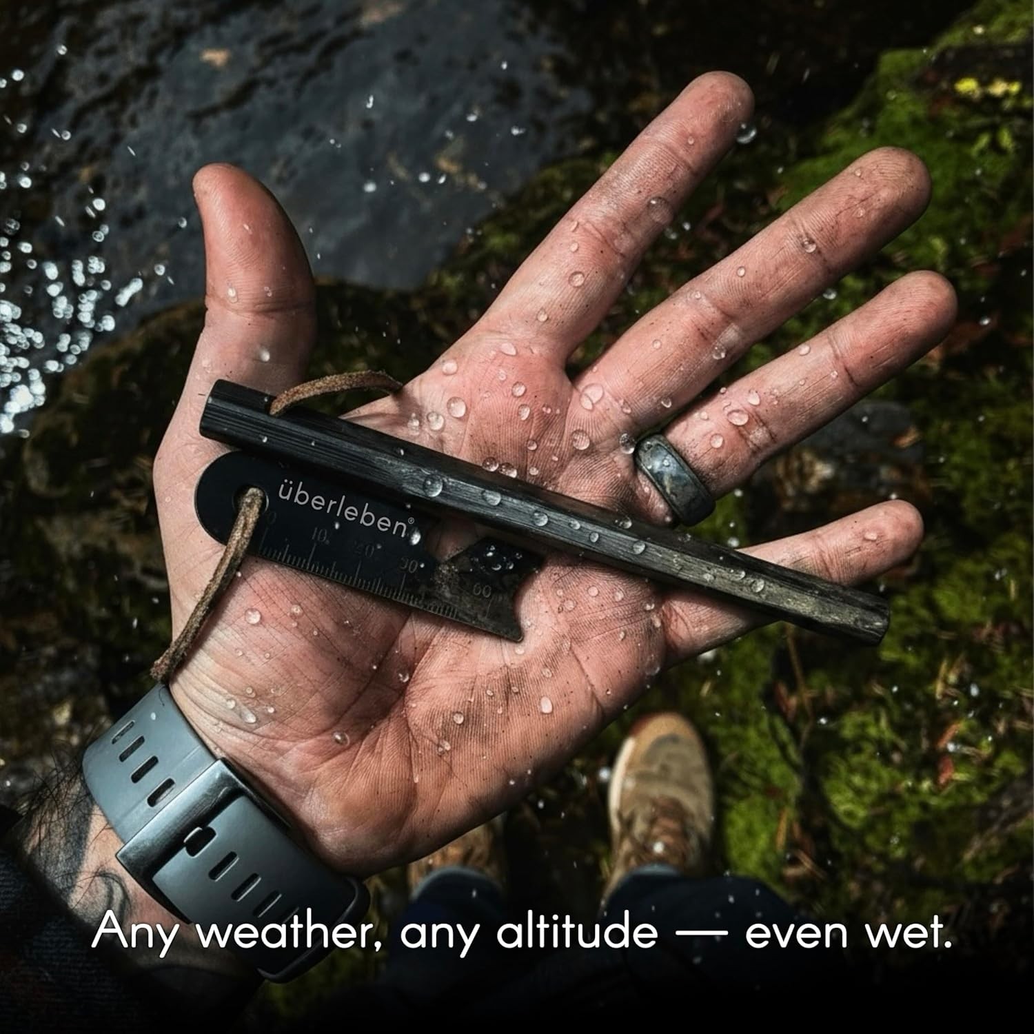 Dependable Ferro Rod Fire Starter - Compact Design with Multi-Function Striker