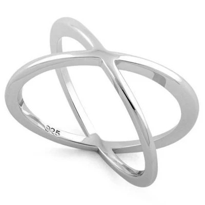 925 Sterling Silver X Ring
