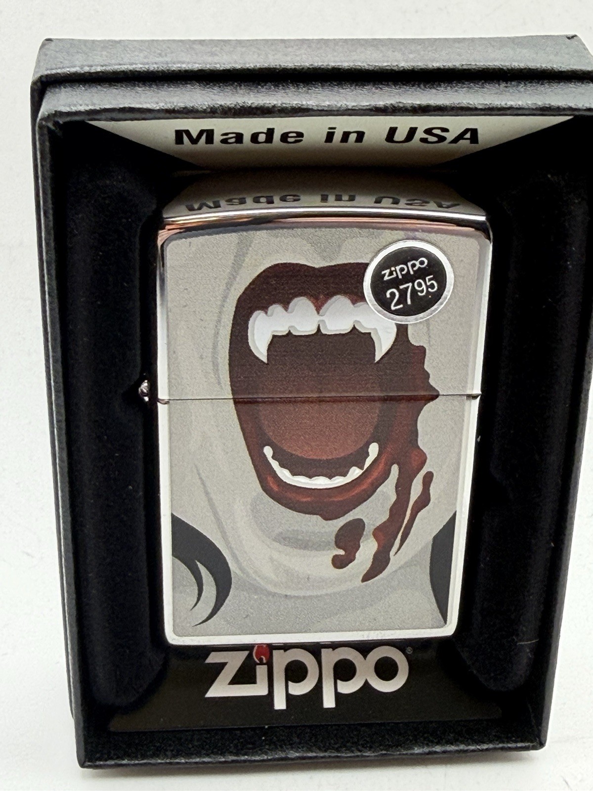 Vintage 2013 Vampiress 2 High Polish Chrome Zippo Lighter New B32