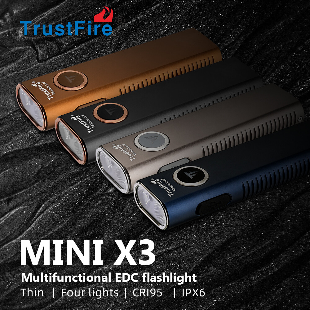 Trustfire Pro Flat EDC Flashlight Small Powerful with LED Light, UV, Green Laser