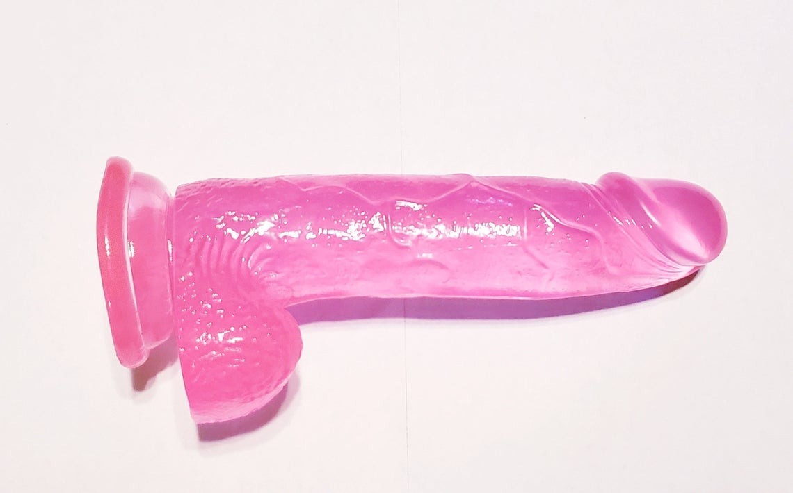Realistic Pink 8" Silicone Dildo Body Safe Suction Cup Girthy