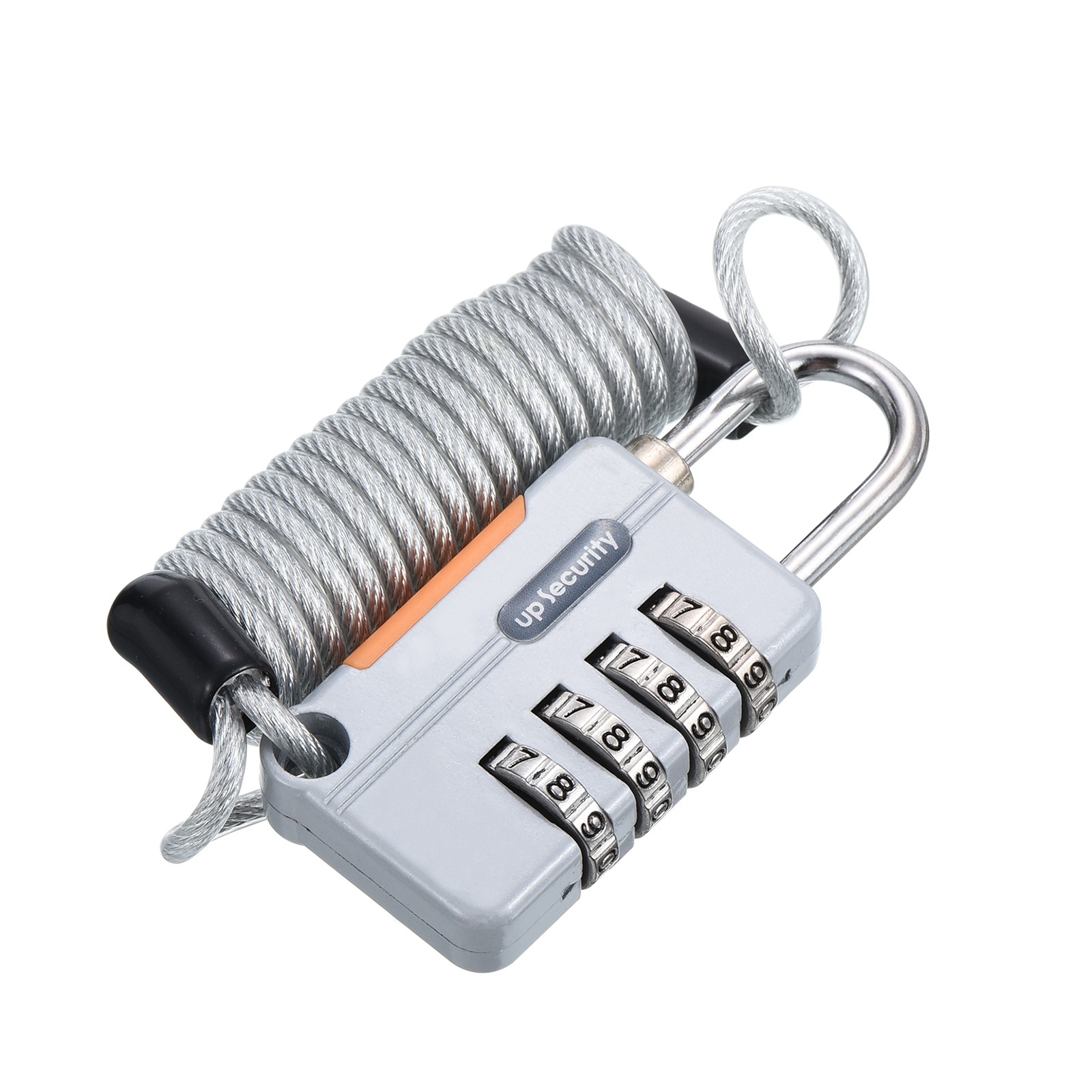Luggage Cable Locks 4 Digit Combinations Padlocks with 3.3 Ft Cables Locks Gray