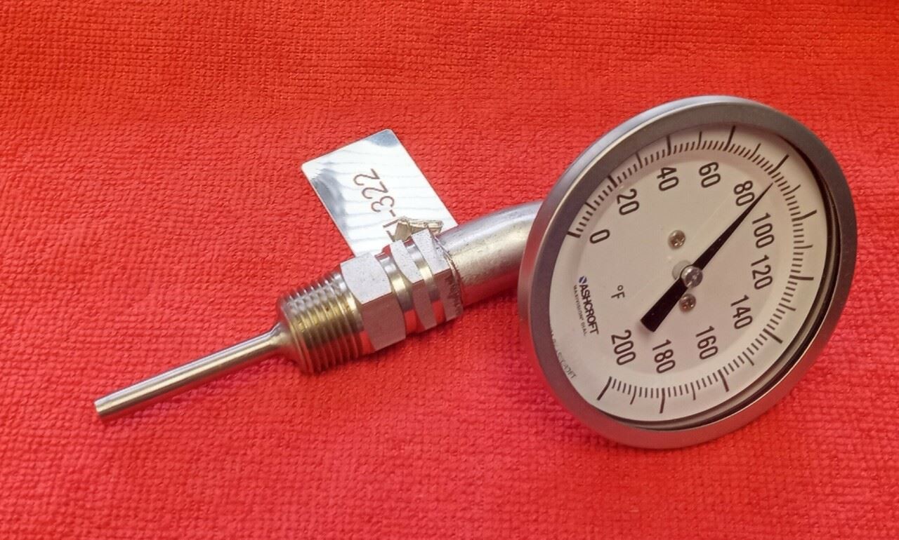 Ashcroft 30EI60L025 0/200F 3" Bi-Metal Thermometer