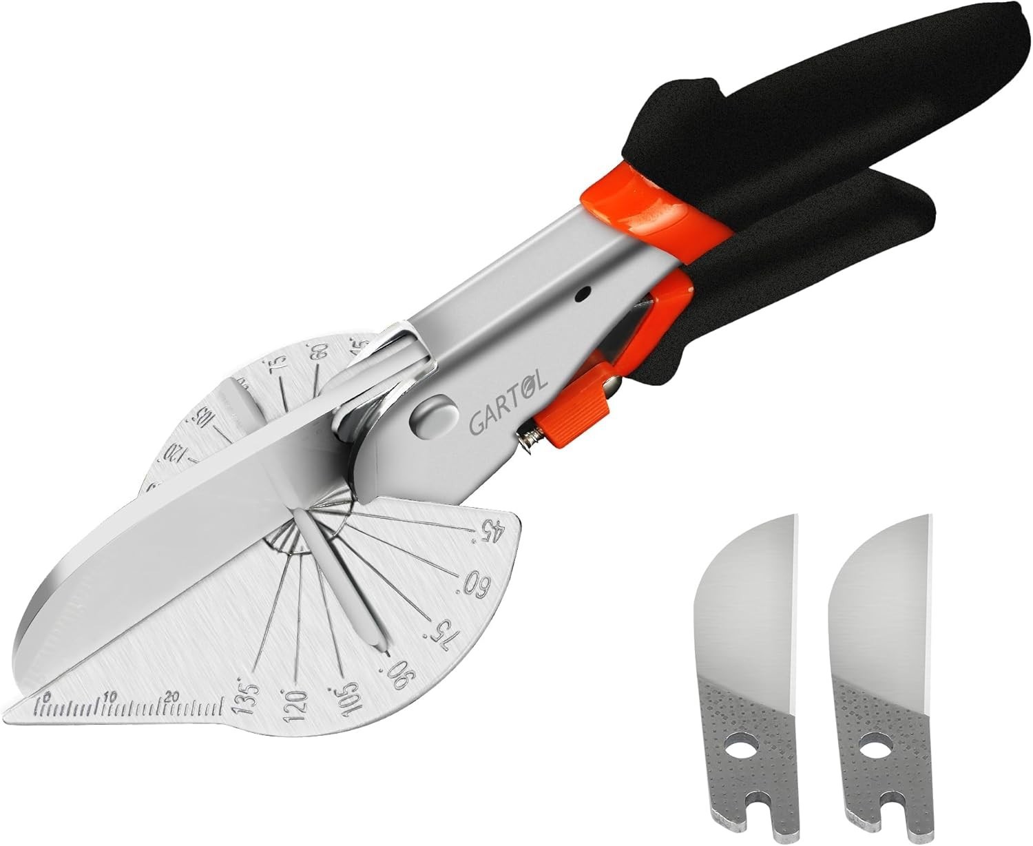GARTOL Miter Shears, 45-135 Adjustable Multi-Angle Cutter for Molding + 2 Blades