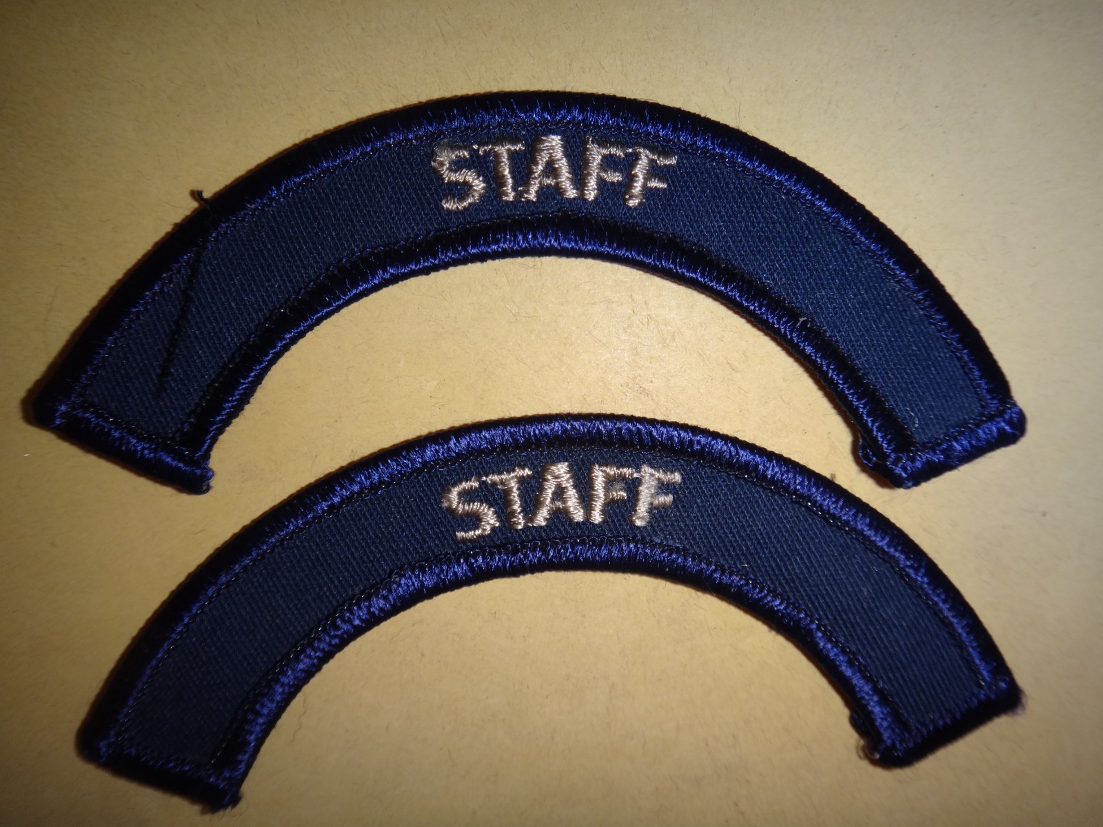 Two (2) STAFF Machine Embroidered Arcs Patches